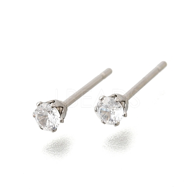 Cubic Zirconia Ear Studs STAS-E051-3A-1