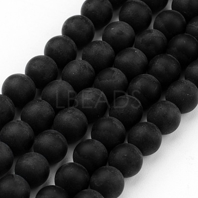 Frosted Glass Bead Strands X-GLAA-G016-10mm-02-1