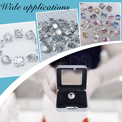2Pcs 2 Styles Stainless Steel Loose Diamnond Gemstone Display Boxes CON-GA0001-24MP-1