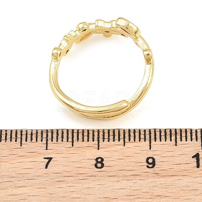 Brass Pave Cubic Zirconia Cuff Open Rings CU-CBACDF6-09G-03-1