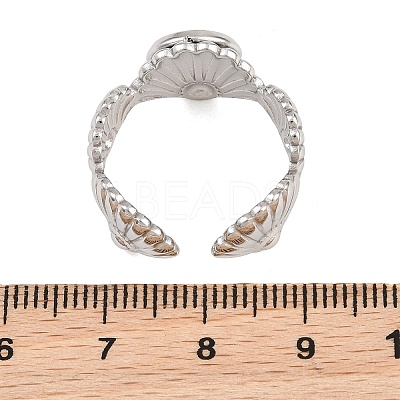 Shell Shape 304 Stainless Steel Cuff Ring Components SA-CBA098D-03P-A-1