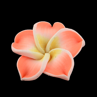 Handmade Polymer Clay 3D Flower Plumeria Beads X-CLAY-Q192-30mm-12-1