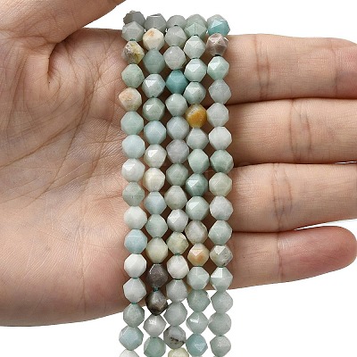 Natural Flower Amazonite Beads Strands G-Z119-A08-01-1