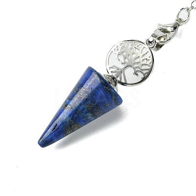Natural Mixed Stone Cone Dowsing Pendulum Big Pendants G-C114-02P-1