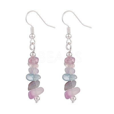 Natural Fluorite Chips Beaded Jewelry Set SJEW-JS01232-02-1