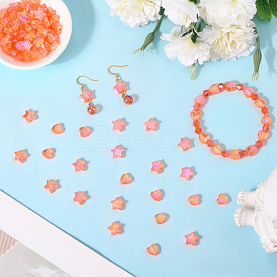 100Pcs 2 Styles Transparent Acrylic Beads OACR-SC0002-41A-1