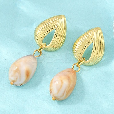 Brass Stud Dangle Earrings KK-CBA8324-08G-1
