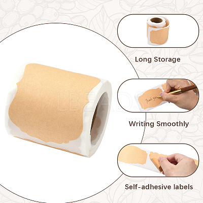 3 Rolls 3 Styles 600Pcs Kraft Paper Label Sticker DIY-BBC0002-68-1