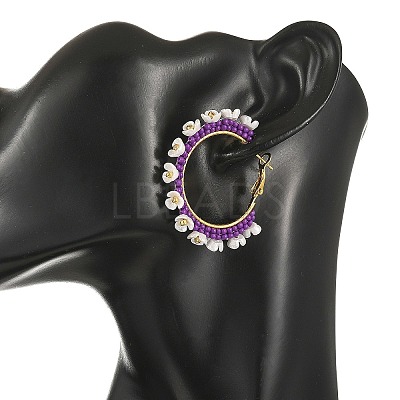 Glass Hoop Earrings EJEW-MZ00827-02-1