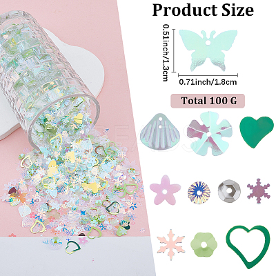 100G Plastic Sequins Beads PVC-CP0001-01C-1