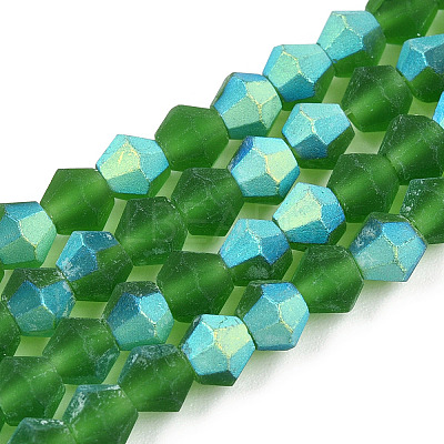 Imitate Austrian Crystal Bicone Frosted Glass Beads Strands EGLA-A039-T4mm-MB25-1