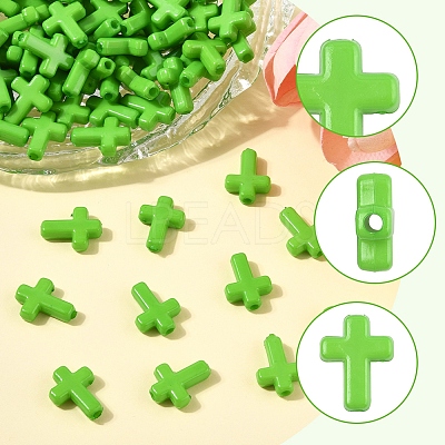 200Pcs Opaque Acrylic Beads SACR-FS0001-39C-1