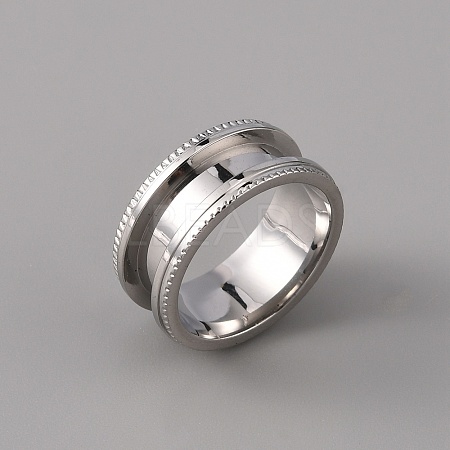 201 Stainless Steel Grooved Finger Ring Settings STAS-WH0027-26A-P-1