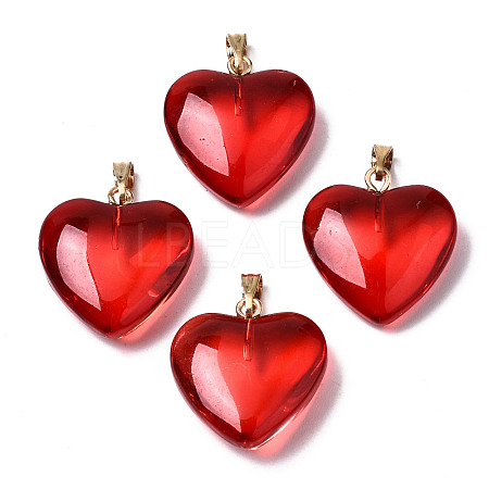 Transparent Spray Painted Glass Pendants GLAA-N035-016-F01-A-1