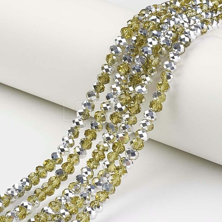 Electroplate Transparent Glass Beads Strands EGLA-A034-T3mm-M04-1