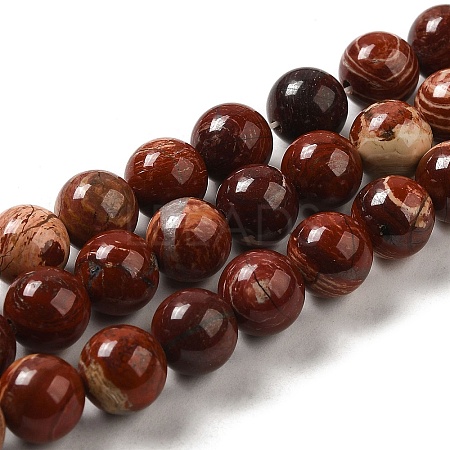 Natural Red Snakeskin Jasper Beads Strands G-H298-A02-03-1