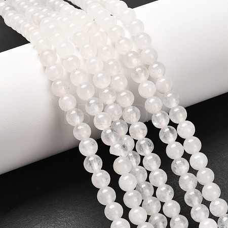 Natural White Jade Round Bead Strands G-P072-08-6mm-1