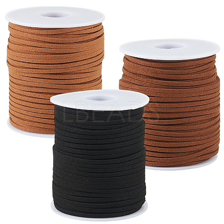 3 Rolls 3 Colors Flat Faux Suede Cord OCOR-CL0001-07-1