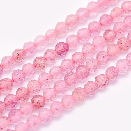 Natural Strawberry Quartz Beads Strands G-O166-21A-3mm-1
