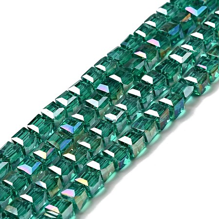 Electroplate Glass Beads Strands EGLA-R030-6x6mm-11-1