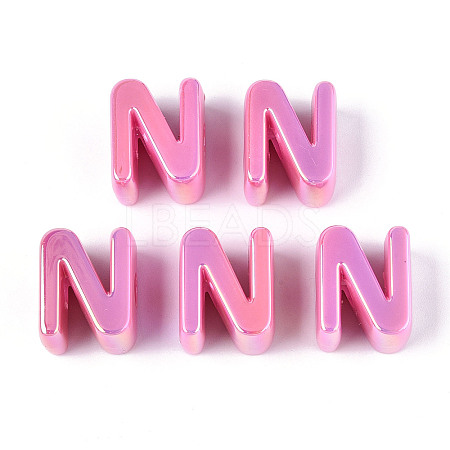 UV Plating Opaque Acrylic Beads PACR-ZX018-04N-1