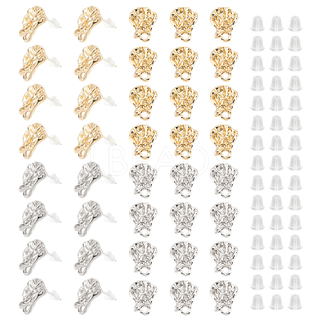 40Pcs 2 Color Alloy Stud Earring Findings FIND-DC0002-19-1