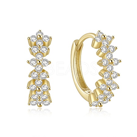 S925 Sterling Silver Twisted Circle Earrings with Diamond Inlay VT3298-7-1