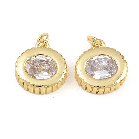 Brass Pave Clear Cubic Zirconia Pendants KK-CBA56EF-35A-G-02-1