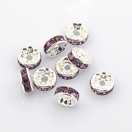 Brass Grade A Rhinestone Spacer Beads RB-A004-1-1
