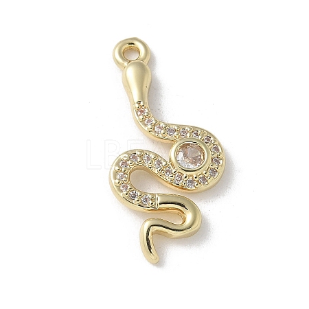 Brass Micro Pave Clear Cubic Zirconia Pendants KK-S505-04G-02-1