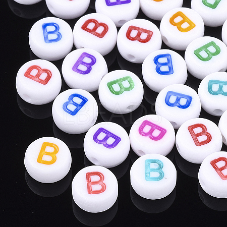 Initial Acrylic Beads X-OACR-E001-20B-1