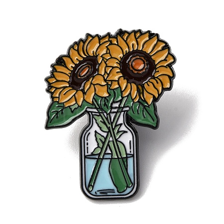 Sunflower Enamel Pins JEWB-P050-03B-EB-1