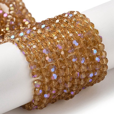 Electroplate Transparent Glass Beads Strands LS-EGLA-A035-T4mm-L17-1