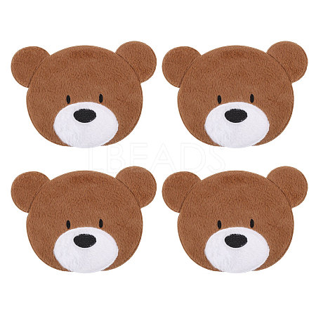 Computerized Embroidery Polyester with Fur Iron on/Sew on Patches DIY-WH0671-397C-1