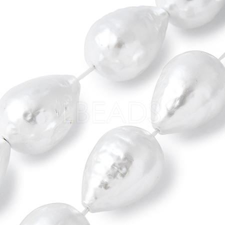Electroplated Shell Pearl Beads Strands BSHE-F013-13-01-1