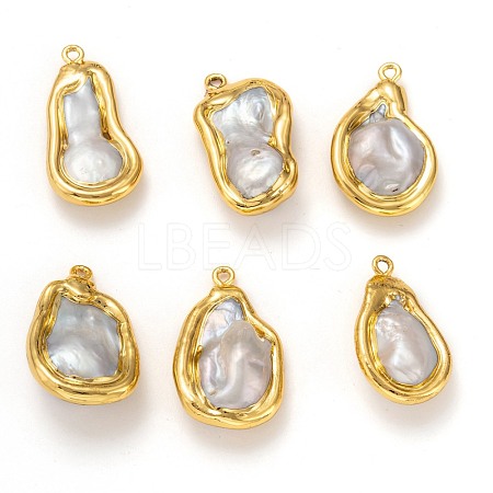 Natural Baroque Pearl Pendants KK-H745-02G-1