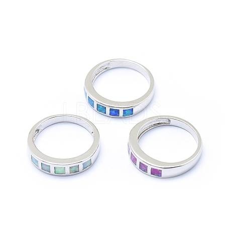 Synthetic Opal Finger Rings RJEW-O026-05P-1