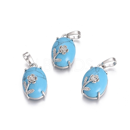 Synthetic Turquoise Pendants G-L512-I14-1