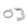 Rhodium Plated 925 Sterling Silver Fold Over Clasps STER-G038-06P-2