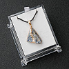 Electroplated Raw Natural Lapis Lazuli Neggets Pendant Black Wax Cord Necklaces FS-WG48460-08-1
