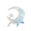 Natural Aquamarine Round Chip Wire Wrapped Pendants PALLOY-TA00437-01-2