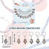 Alloy Hamsa Hand Pendant Locking Stitch Markers with Handmade Evil Eye Lampwork HJEW-PH01888-2