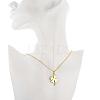 Golden Plated Zinc Alloy Cable Chain Clover Pendant Necklaces NJEW-BB01587-5