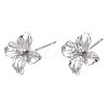 Brass Stud Earring Findings KK-N232-337B-01P-3