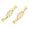 Brass Micro Pave Clear Cubic Zirconia Fold Over Clasps KK-N231-355LG-2