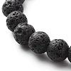 Natural Lava Rock Beads Oil Diffuser Yoga Stretch Bracelet for Girl Women BJEW-JB06834-7