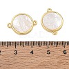 Rack Plating Brass & Natural White Shell Connector Charms SH-CBA6629-33G-3