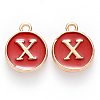 Golden Plated Alloy Enamel Charms X-ENAM-S118-03X-1