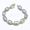 Electroplate Opaque Glass Beads Strands EGLA-I005-10x14mm-G-3
