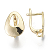 Brass Hoop Earring Findings with Latch Back Closure KK-S348-509-NF-1